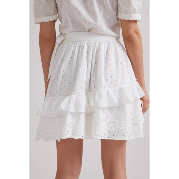 Anthropologie Lacey Ruffled Mini Skirt and Wrap Blouse Set of Two - NWT L, M - Picture 5 of 12